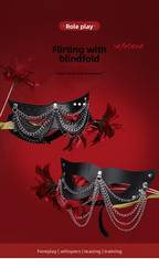 Owl Mask Sexy Party Eye Cover – Half Face Tassel Chain Blindfold for Teasing & Foreplay