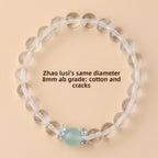 Wholesale natural white crystal aquamarine bracelet fresh classic round beads ladies bracelet network hot jewelry customization