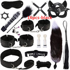 14pcs New Leather Bundle Set Adult Sex Toy SM Set Sexy Handcuffs, Feet Cuffs, Eye Mask Storage Bag, Couple Game Accessories