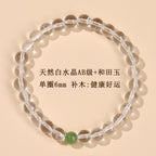 Wholesale natural white crystal aquamarine bracelet fresh classic round beads ladies bracelet network hot jewelry customization