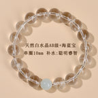 Wholesale natural white crystal aquamarine bracelet fresh classic round beads ladies bracelet network hot jewelry customization