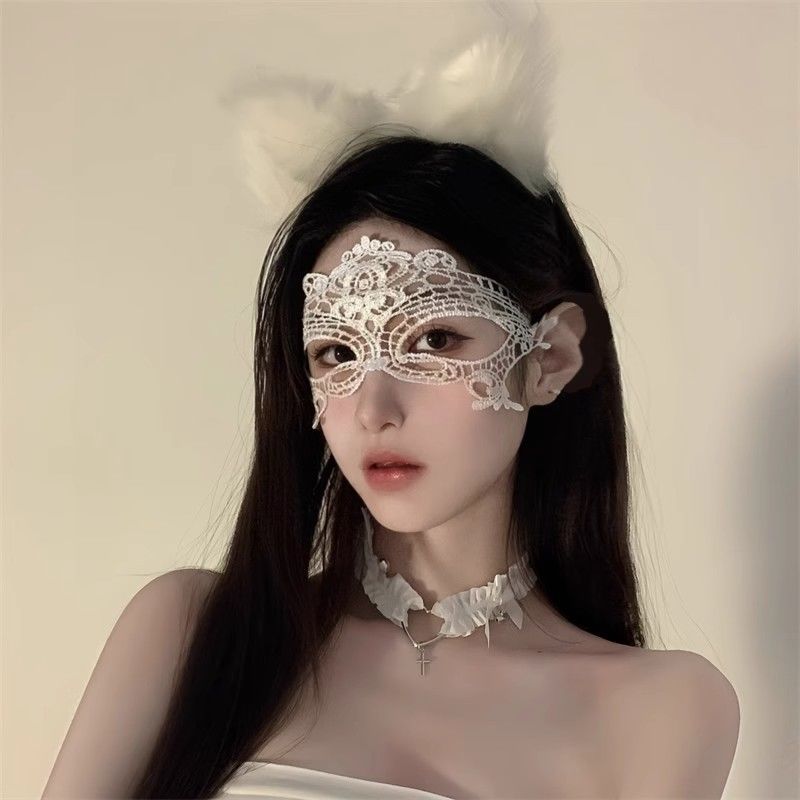 【2E】 Seductive Cat Ear Lace Eye Mask