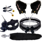 Fun Mask Ear Hairpin Posterior Anal Plug Women's Supplies sm Metal Fun suit Fox Tail Four-Piece Set