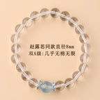 Wholesale natural white crystal aquamarine bracelet fresh classic round beads ladies bracelet network hot jewelry customization