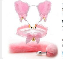 Fun Mask Ear Hairpin Posterior Anal Plug Women's Supplies sm Metal Fun suit Fox Tail Four-Piece Set