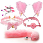 Fun Mask Ear Hairpin Posterior Anal Plug Women's Supplies sm Metal Fun suit Fox Tail Four-Piece Set