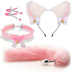Fun Mask Ear Hairpin Posterior Anal Plug Women's Supplies sm Metal Fun suit Fox Tail Four-Piece Set