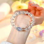 Wholesale natural white crystal aquamarine bracelet fresh classic round beads ladies bracelet network hot jewelry customization