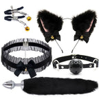 Fun Mask Ear Hairpin Posterior Anal Plug Women's Supplies sm Metal Fun suit Fox Tail Four-Piece Set