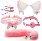 Fun Mask Ear Hairpin Posterior Anal Plug Women's Supplies sm Metal Fun suit Fox Tail Four-Piece Set