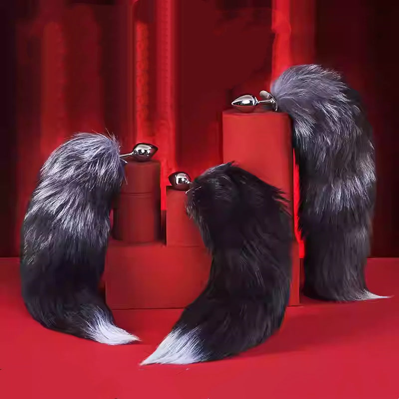 Fun Mask Ear Hairpin Posterior Anal Plug Women's Supplies sm Metal Fun suit Fox Tail Four-Piece Set