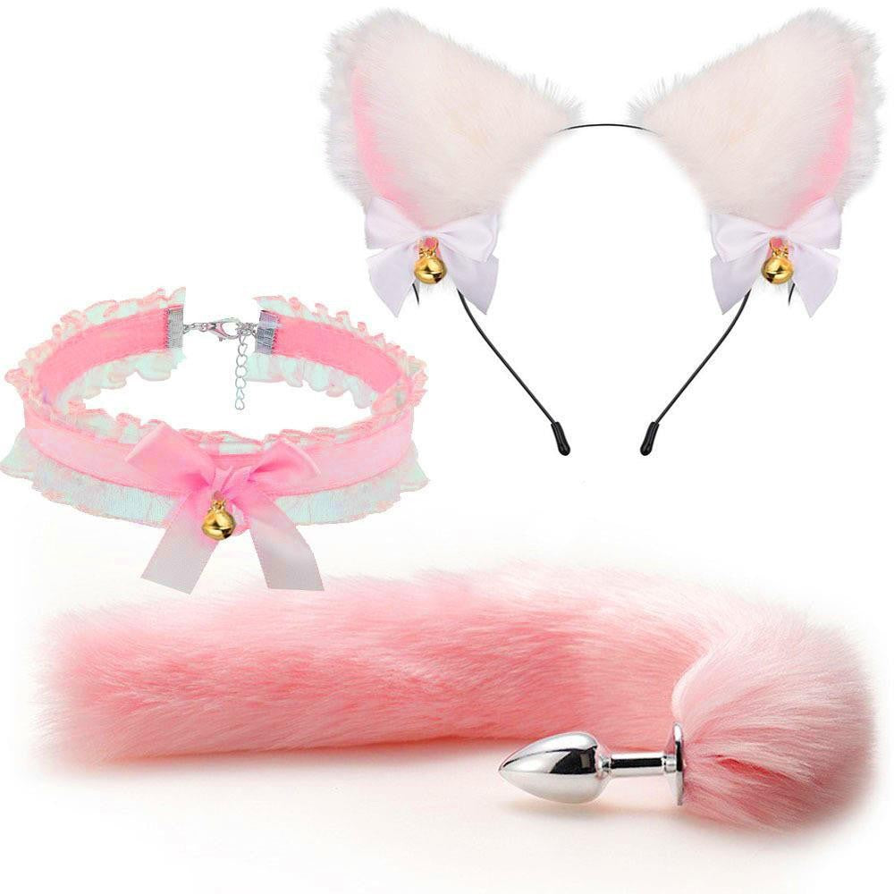 Fun Mask Ear Hairpin Posterior Anal Plug Women's Supplies sm Metal Fun suit Fox Tail Four-Piece Set