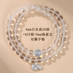 Wholesale natural white crystal aquamarine bracelet fresh classic round beads ladies bracelet network hot jewelry customization