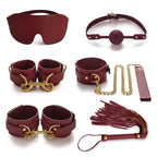 14pcs New Leather Bundle Set Adult Sex Toy SM Set Sexy Handcuffs, Feet Cuffs, Eye Mask Storage Bag, Couple Game Accessories