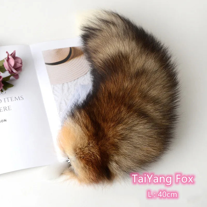 Separable Metal Anal Plug Real Fox Tail Role Play Butt Plug Anal Sex Tail Adult Products Sex Toy for Woman Couples Men Sexy Shop