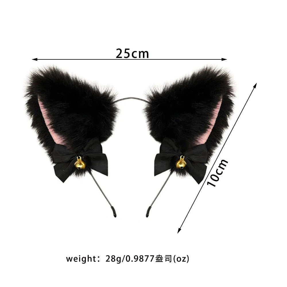 Cute Fox Tail Anal Plug Bow-Knot Soft Cat Ears Headbands Collar Erotic Cosplay  SM Sex Toys for Female Male