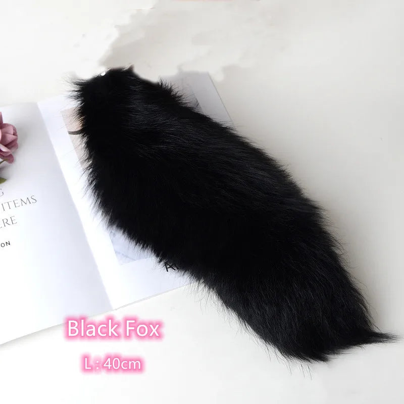 Separable Metal Anal Plug Real Fox Tail Role Play Butt Plug Anal Sex Tail Adult Products Sex Toy for Woman Couples Men Sexy Shop
