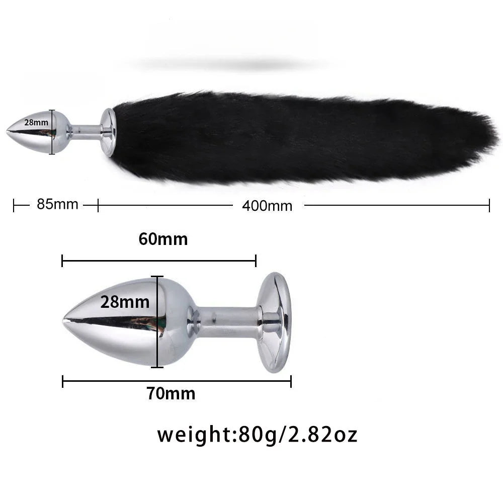 Cute Fox Tail Anal Plug Bow-Knot Soft Cat Ears Headbands Collar Erotic Cosplay  SM Sex Toys for Female Male