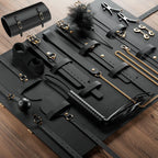 14pcs New Leather Bundle Set Adult Sex Toy SM Set Sexy Handcuffs, Feet Cuffs, Eye Mask Storage Bag, Couple Game Accessories